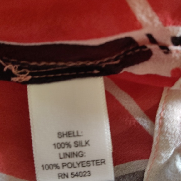 2 Pc: Trixie TAG Maxi Dress+Banana Republic Silk Blouse, Black/White/Coral, XS - Picture 16 of 16